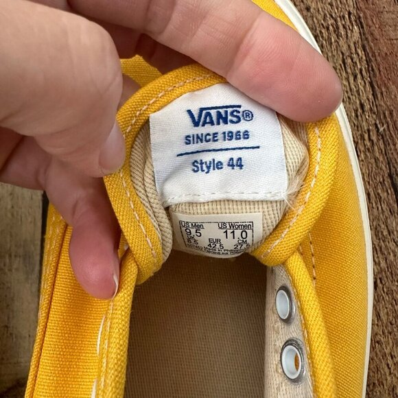 Vans Authentic 44 Dx Yellow Canvas Surfer Sneakers Size Mens 9.5/Womens 11 - Picture 9 of 14